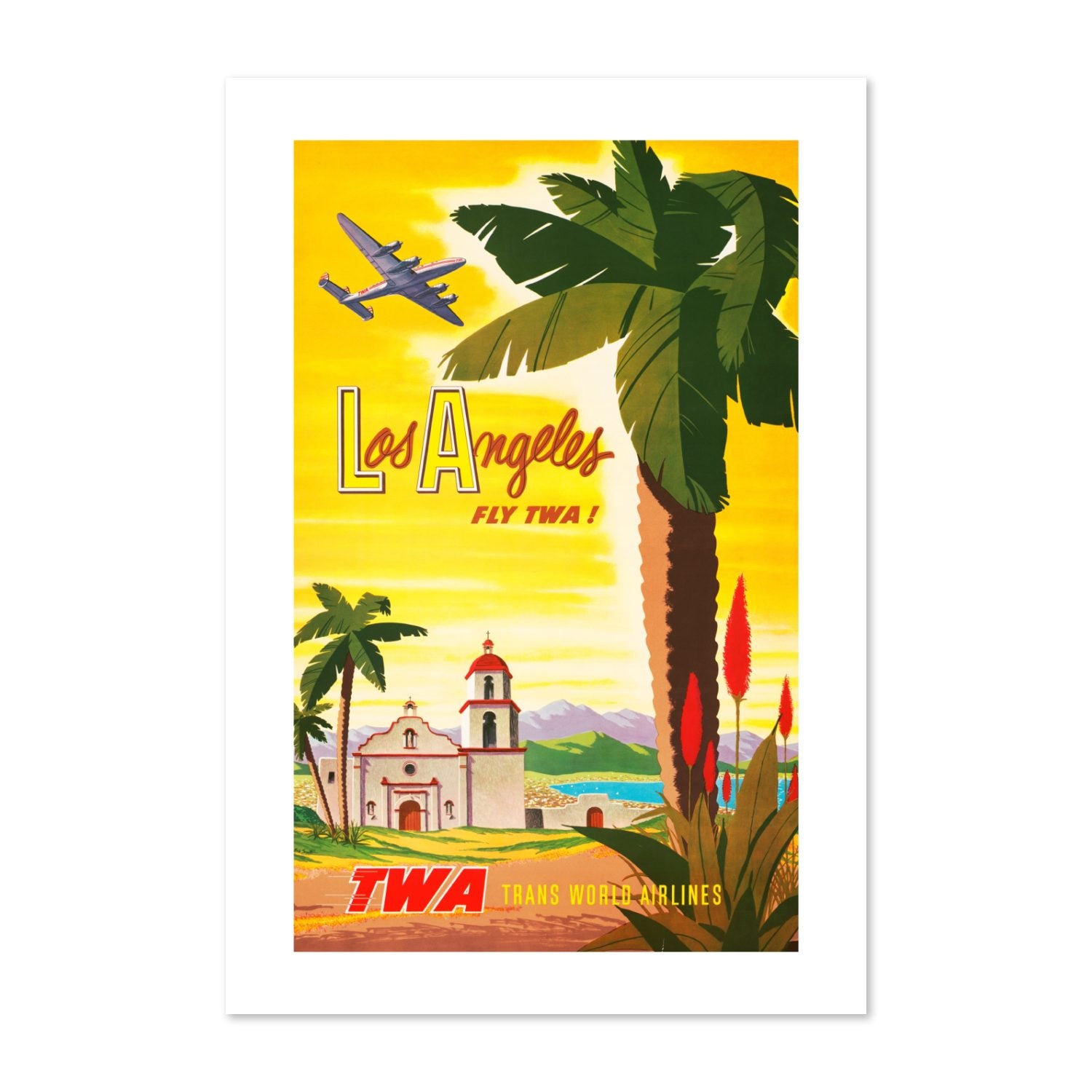 Los Angeles Fly TWA poster print